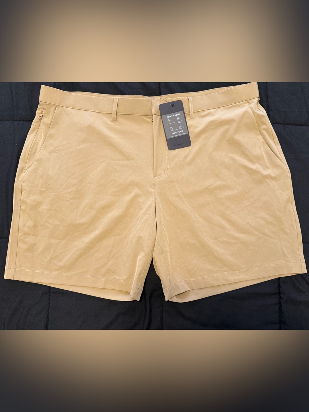 Fabletics Men's Flat Front Shorts in Khaki